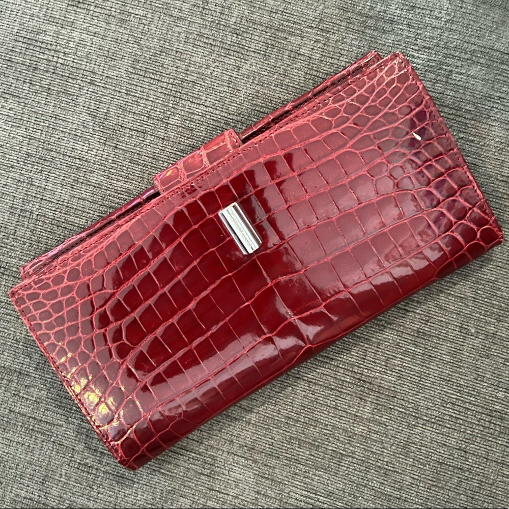 Tiffany & Co. Genuine Crocodile Wallet in Red - NEVER USED